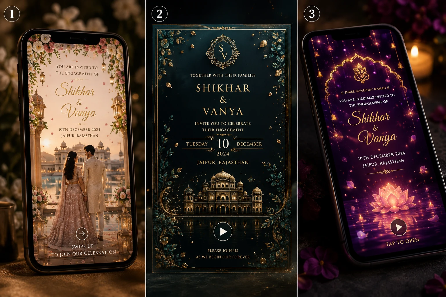 AI animated digital wedding invitation